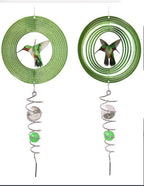 3D HUMMING BIRD WIND CHIME SPINNERS SWIVEL TWISTER GAZING BALL WITH SPIRAL TAIL