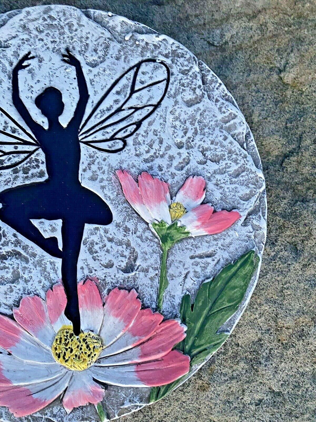 Welcome To My Garden Fairy Cement Garden Path Stepping Stone Ornament Sign 25cm