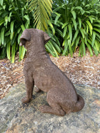 LABRADOR SITTING DOG PUPPY CHOCOLATE BROWN GUIDE GARDEN STATUE ORNAMENT MEMORIAL