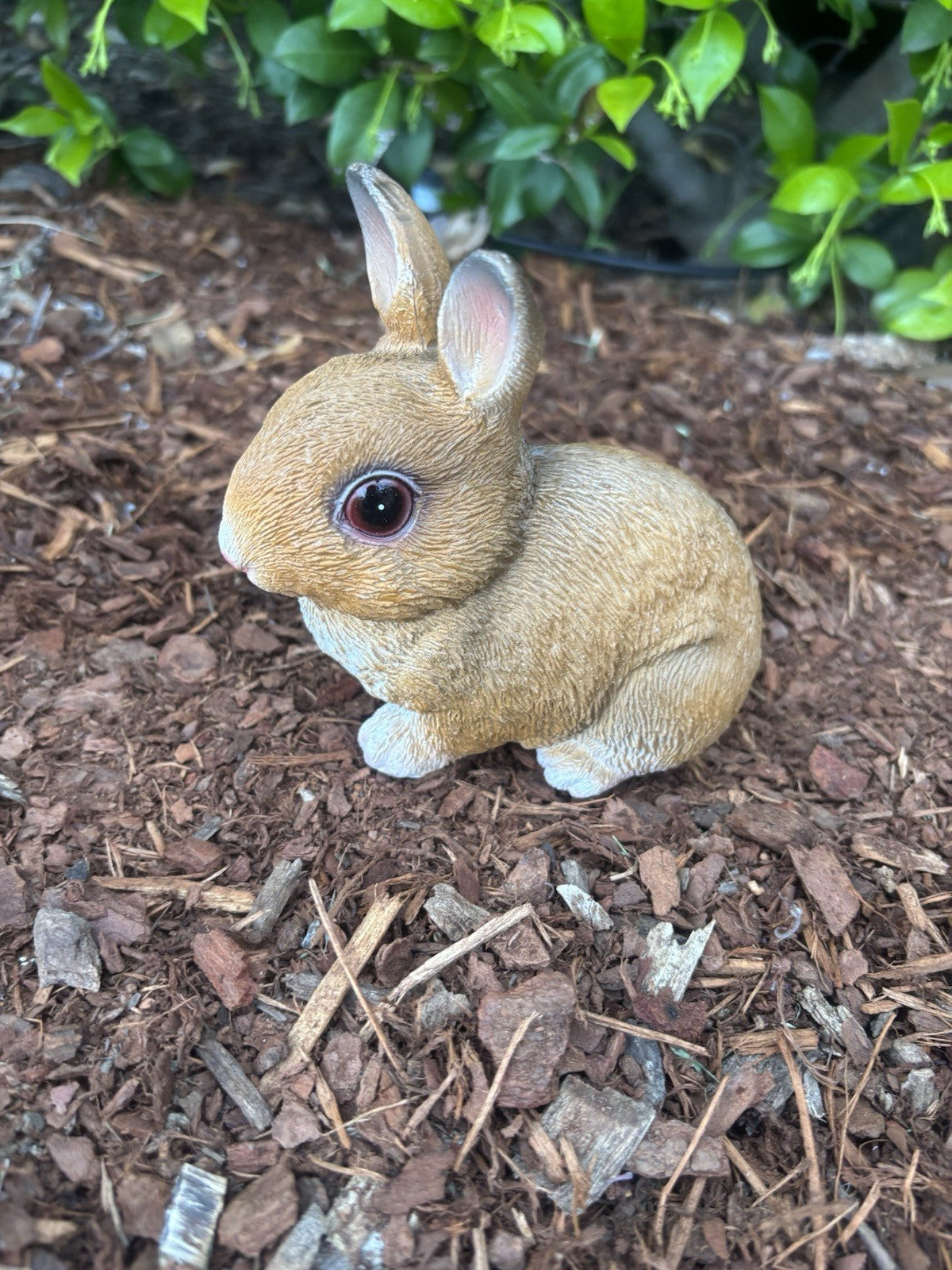 SET OF 4 RABBIT BUNNY ANIMAL GARDEN STATUE ORNAMENT FIGURINE BROWN WHITE