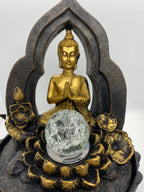 BUDDHA GOLD THAI GILT WATER FEATURE FOUNTAIN INDOOR OUTDOOR BENCH TOP HOME DECOR