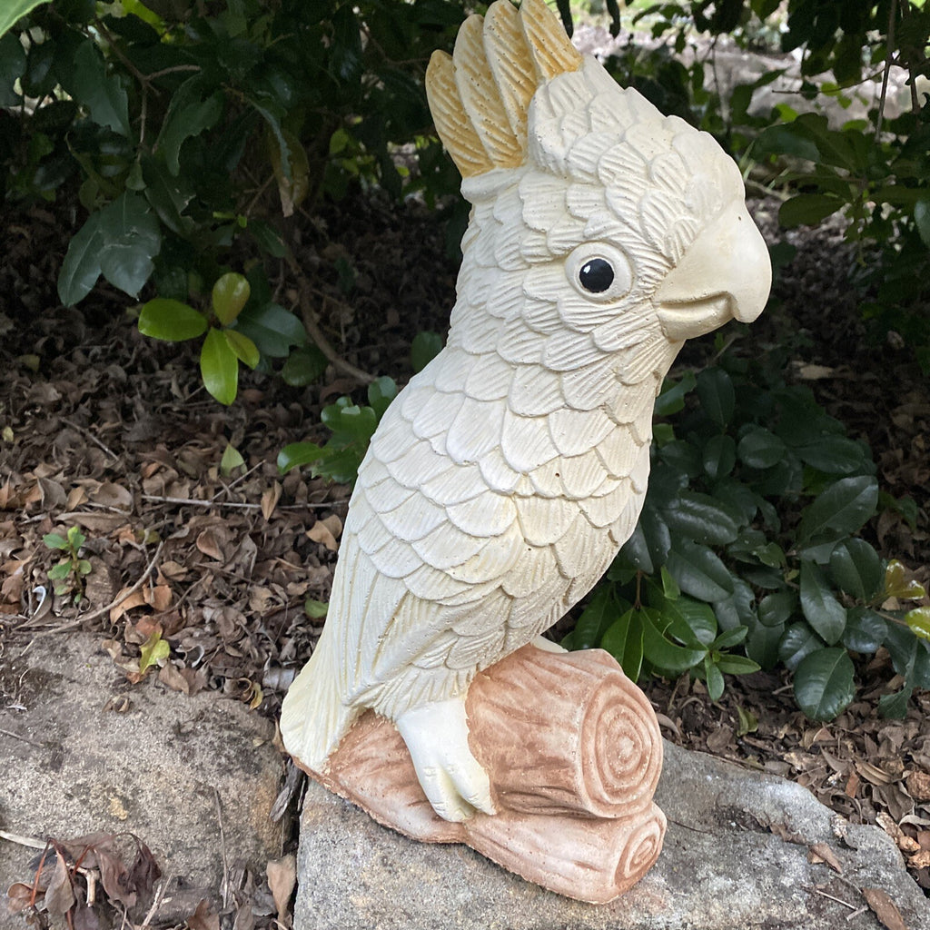 Sulfa Crested Cockatoo Statue Ornament Animal Concrete Garden Australian Made