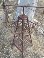 Rustic Windmill Metal Southern Cross Garden Ornament Sculpture Rust  160 cm