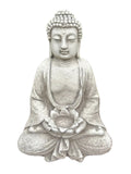 Meditating Buddha With Lotus Flower Garden Statue