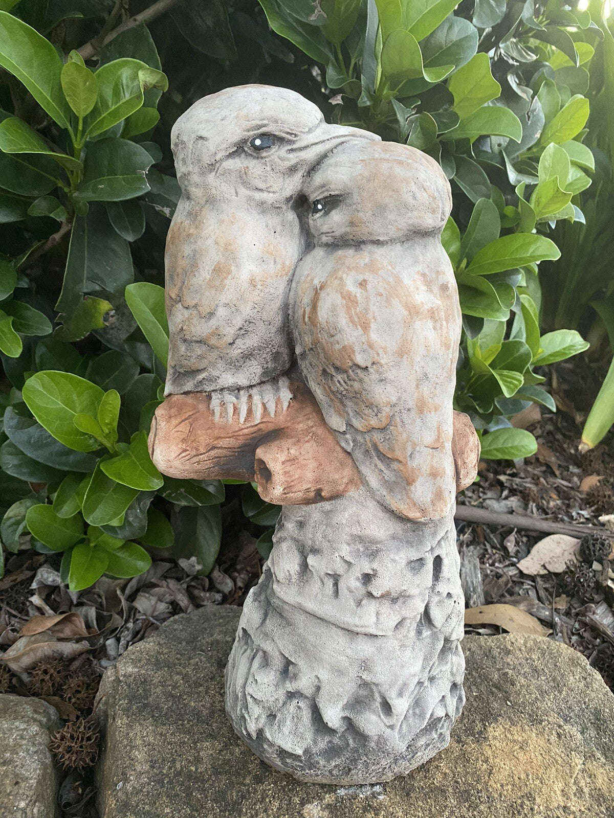 Twin  Kookaburra Bird Statue Ornament Animal Concrete Garden Australian Made