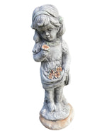 Girl Statue Forget Me Not Ornament Animal Concrete Garden Statue Australian Made