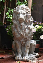 Lion Statue Guardian Garden Ornament Sculpture Chinese Feng Shu Antique 53cm