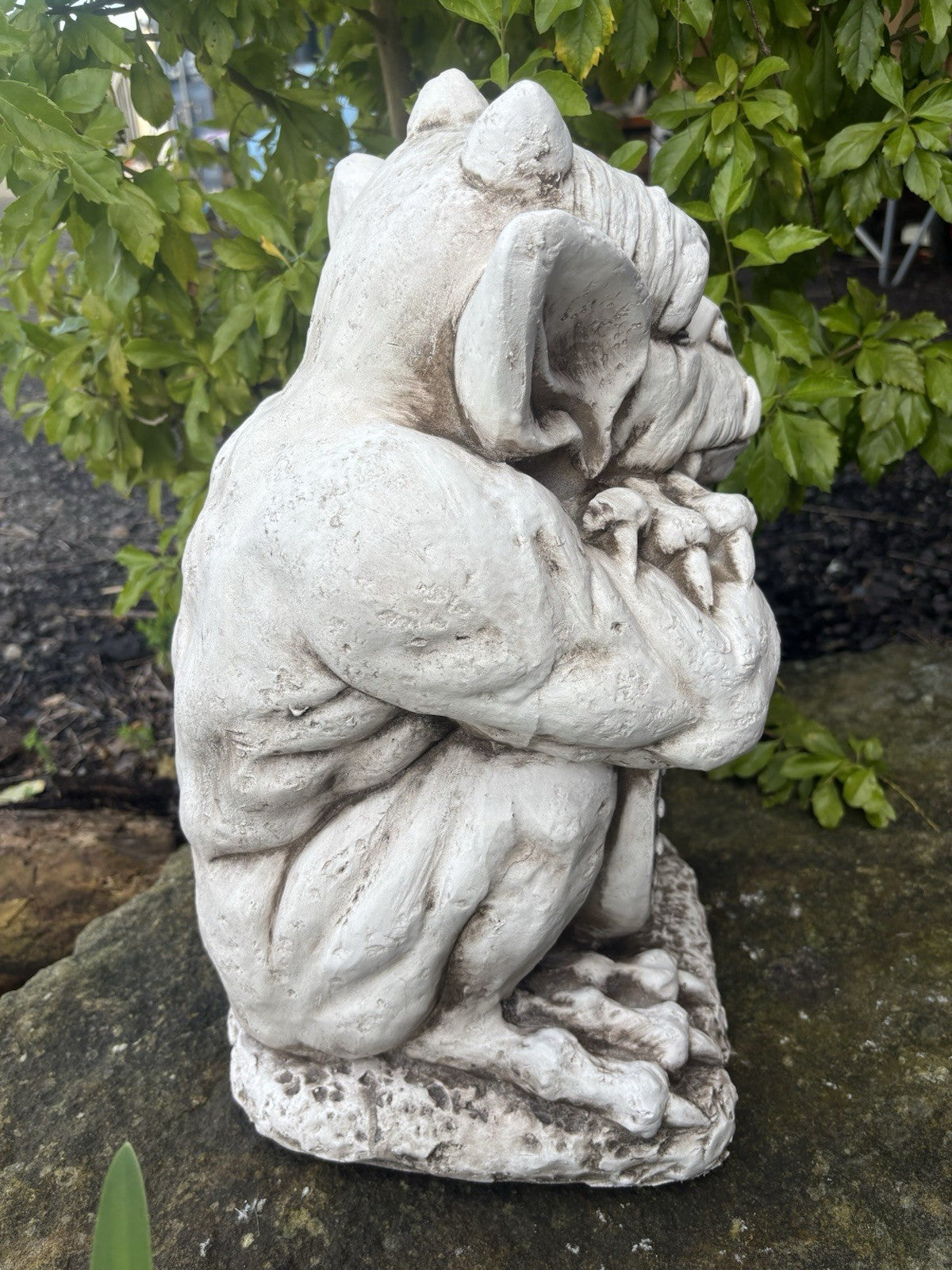 Gargoyle With Shield ,Gargoyle with Sword Garden Statue Ornament 46 cm High