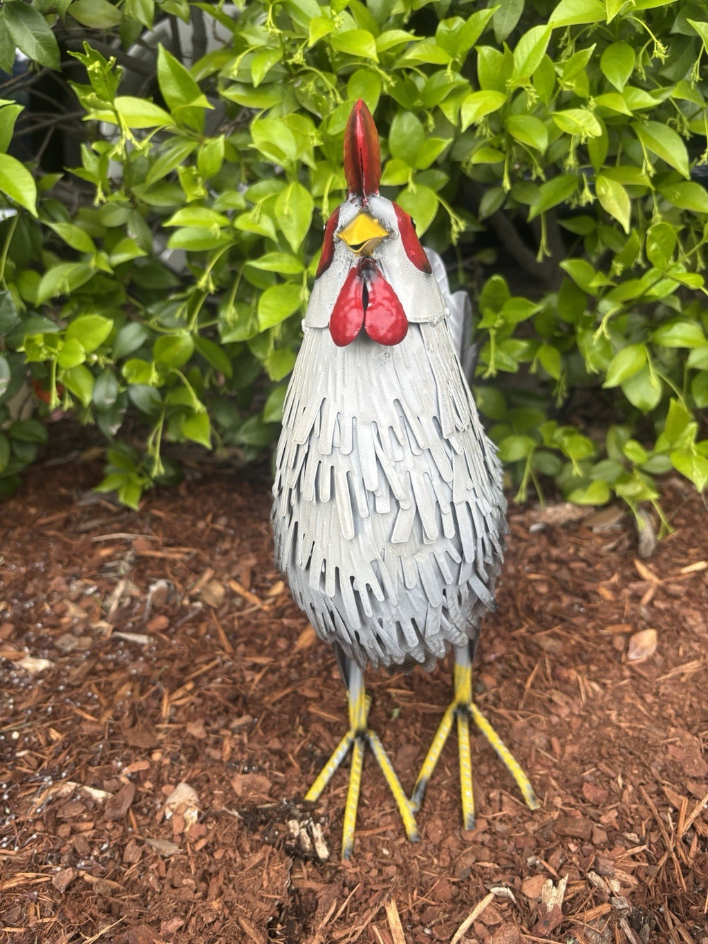 Metal Rooster Garden Statue