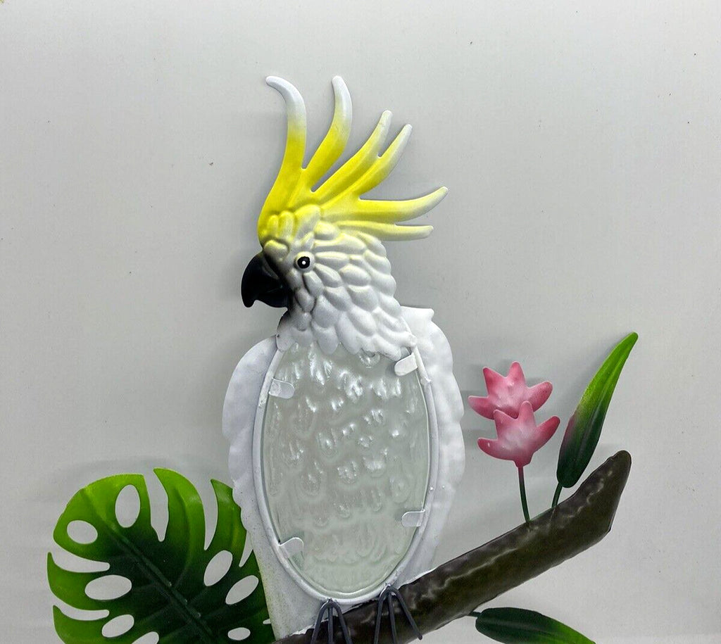Australian Cockatoo Bird Metal Wall Art Hanger Indoor Outdoor Decor Garden