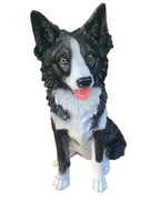 Border Collie Sitting Statue Working Sheepdog Ornament Memorial Home Decor 45 CM
