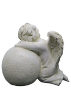 ❤️ Memorial Cemetery Inspirational Cherub On A Ball Statue Plaque 14 cm❤️