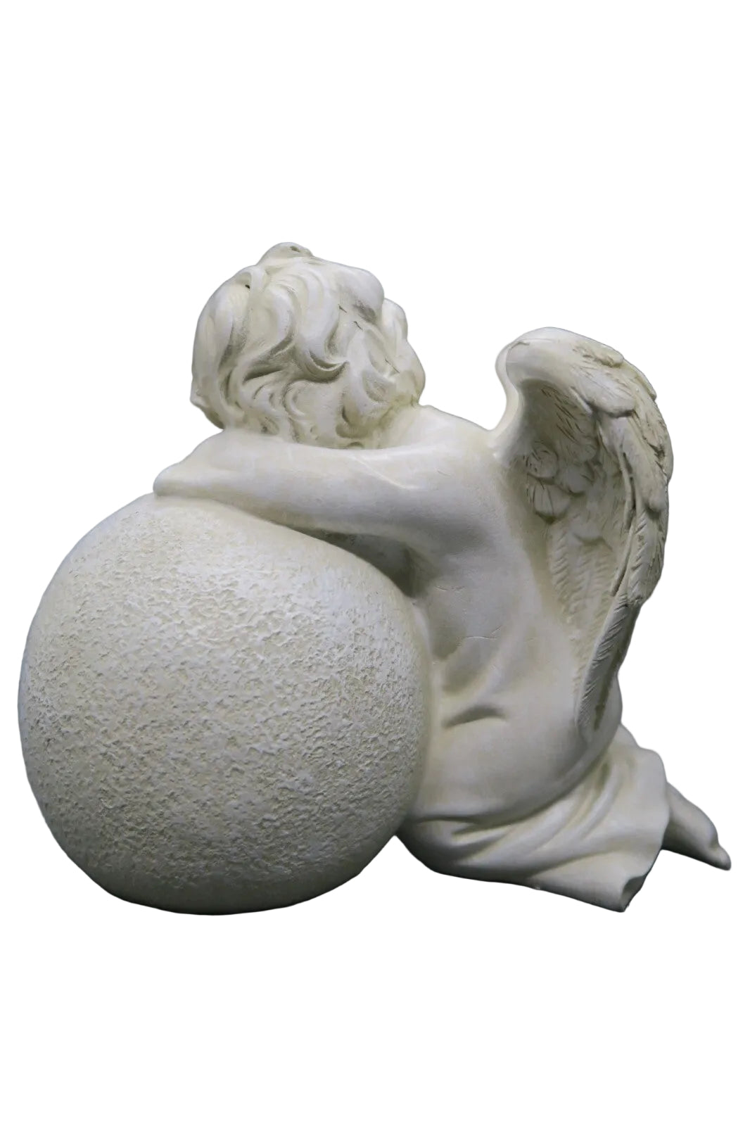 ❤️ Memorial Cemetery Inspirational Cherub On A Ball Statue Plaque 14 cm❤️