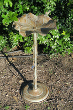 Wild Bird Bath Feeder Food Station Garden Ornaments Metal Lilly Pad Bee Water