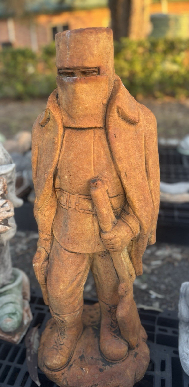 Concrete Ned Kelly Garden Statue | Australian Bushranger Ornament Pick Up Only