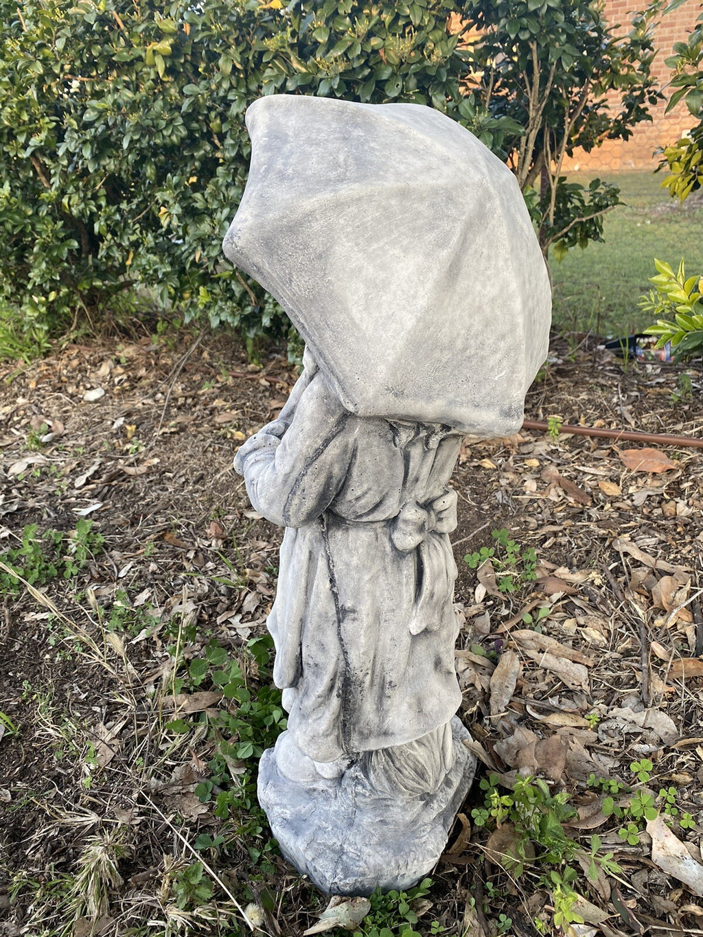 Girl Holding Umbrella Garden Statue - Pick up only