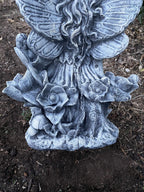 Fairy Bird Feeder Statue Ornament Animal Concrete Cement Garden Australian Made