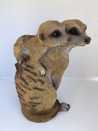 MEERKAT WITH BABY ANIMAL GARDEN  STATUE ORNAMENT SCULPTURE HOME DECOR