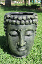 THAI BUDDHA HEAD PLANTER FLOWER POT ORNAMENT 42CM