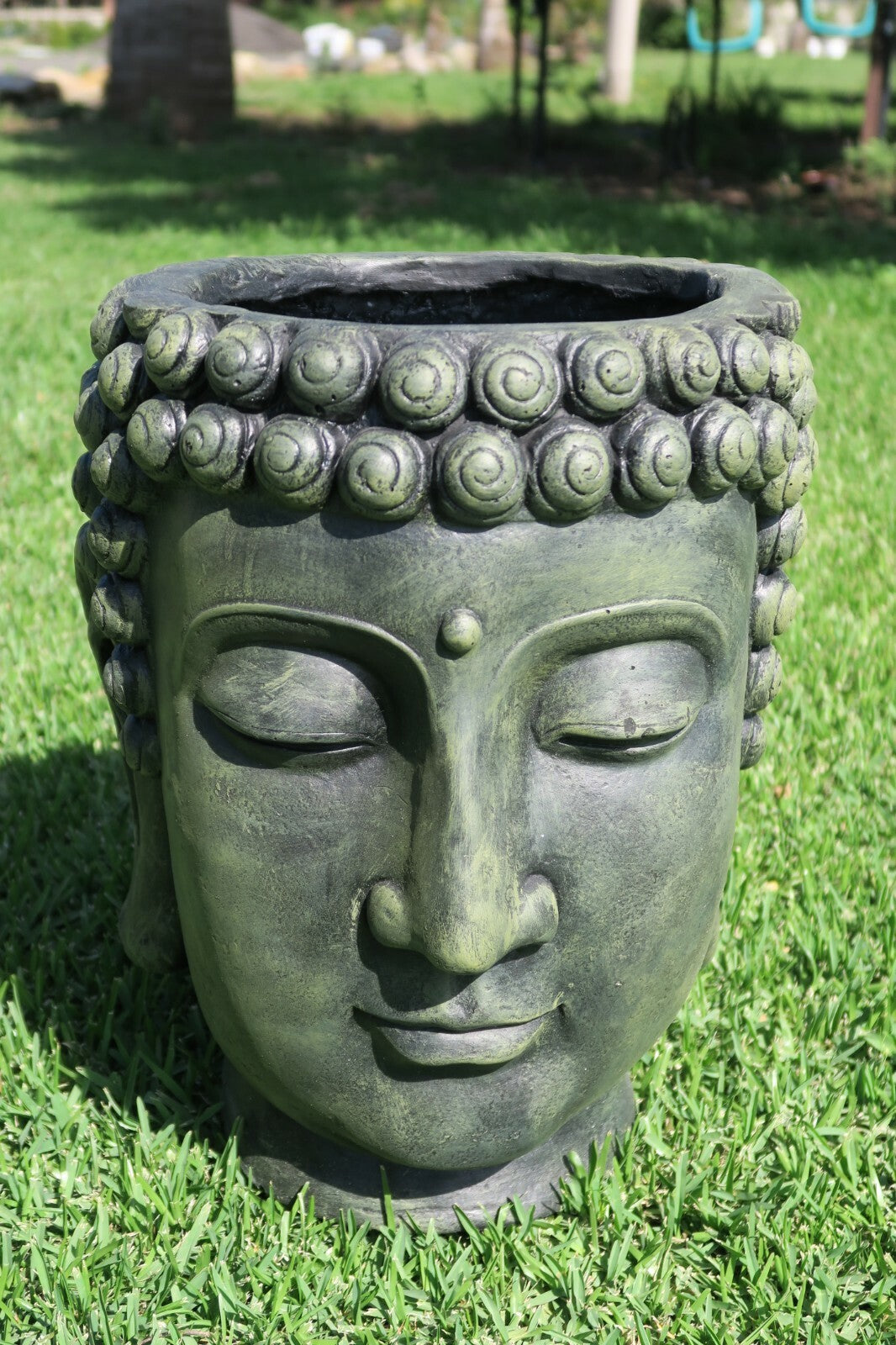 THAI BUDDHA HEAD PLANTER FLOWER POT ORNAMENT 42CM
