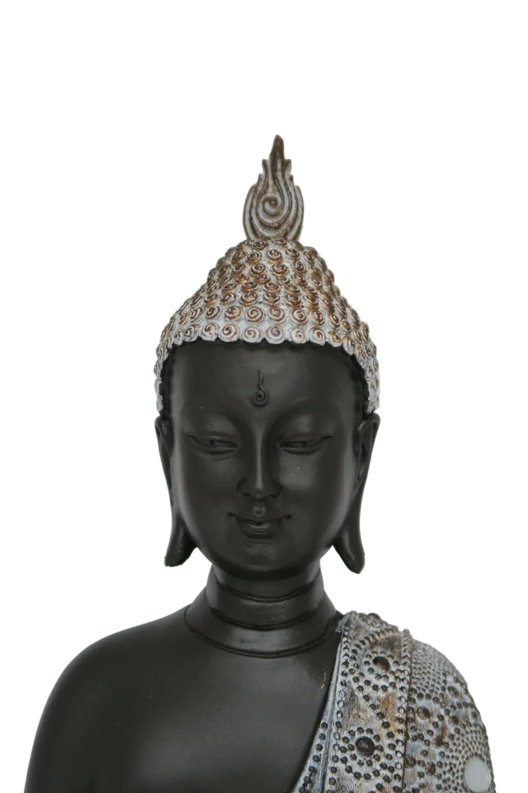 Meditating Buddha In Boho Tribal Robe  Statue Ornament Figurine Home Decor