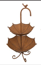 Umbrella Wild Bird Feeder Food Station Garden Ornaments Metal Traditional