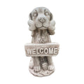 Dog Holding A Bone Welcome Sign Garden Statue Ornament Home Garden Decor