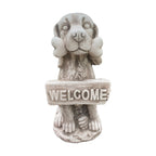 Dog Holding A Bone Welcome Sign Garden Statue Ornament Home Garden Decor
