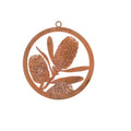 Australian Native Banksia Flower Round Rust Corten Steel Metal Hanging 28 cm