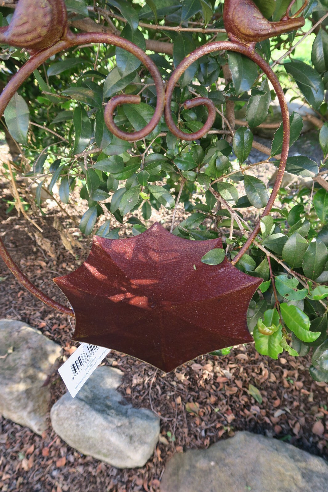 Wild Bird Feeder With Two Birds Native Garden Outdoor Metal Hanging Design Silve