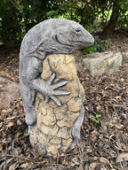 Goanna Lizard Rock Statue Ornament Animal Concrete Cement Garden Australian Made