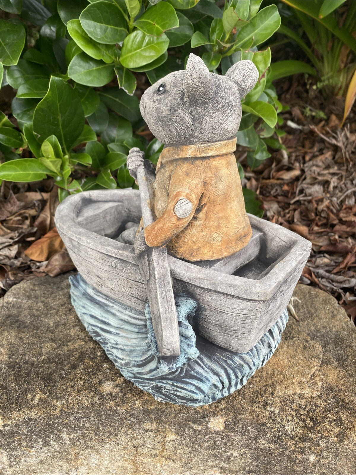 Mouse Boat Concrete Garden Statue Ornament  Australian Made