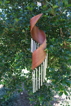 Bamboo Wind chimes Garden windchime wind chime Swirly made from Bamboo Leaf