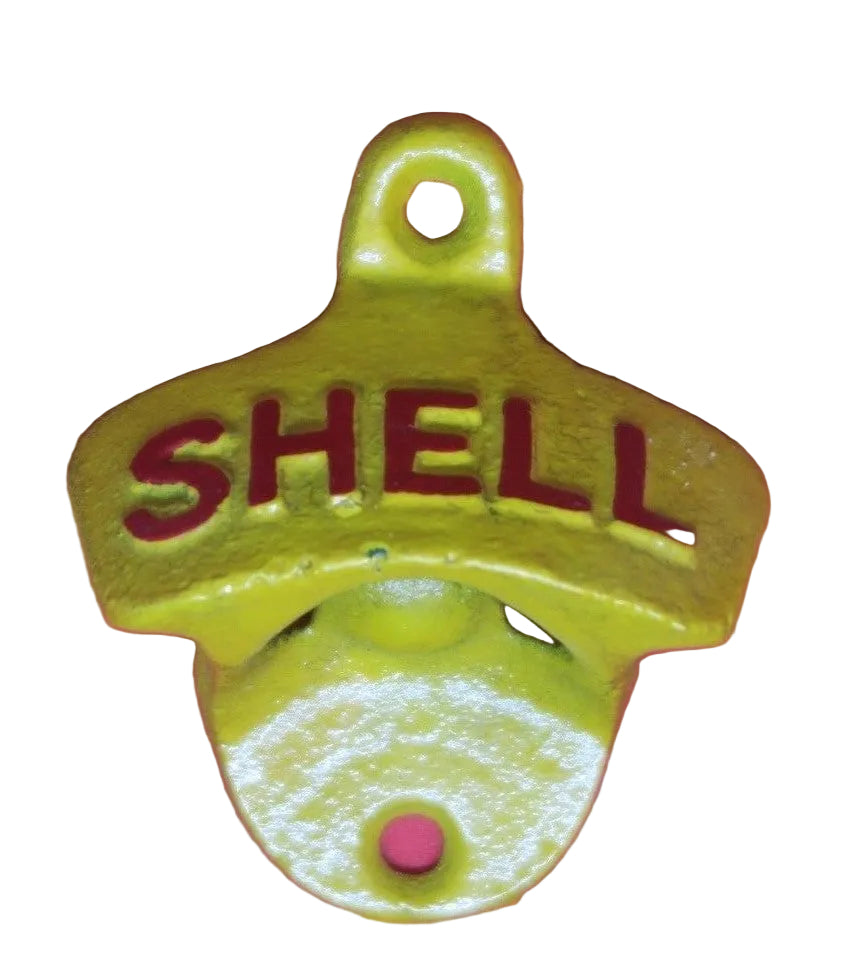 Shell Cast Iron Wall Bottle Opener Man Cave Bar Pub Garage Retro