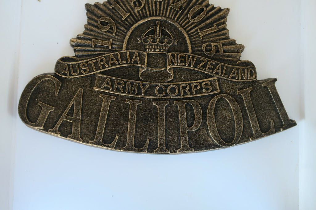 Gallipoli Australia New Zealand Army Corps Cast Iron Hanging Sign Reproduction