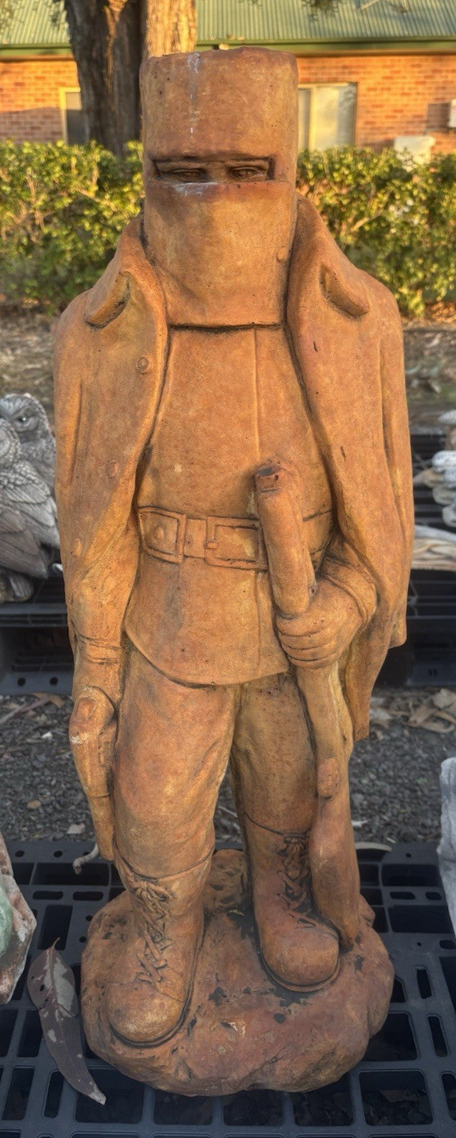 Concrete Ned Kelly Garden Statue | Australian Bushranger Ornament Pick Up Only