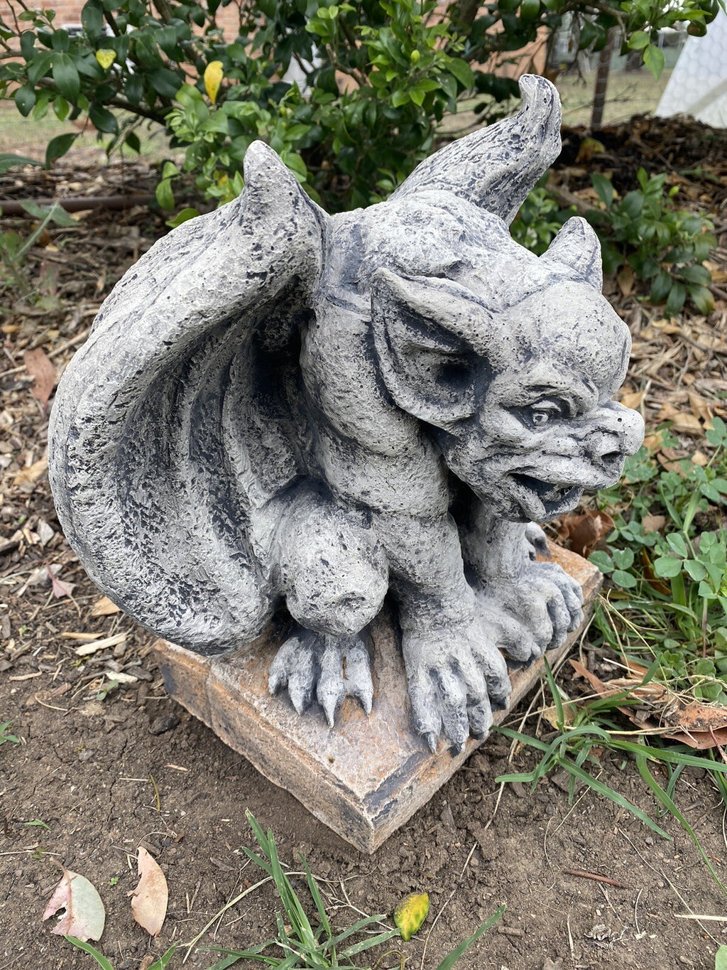 Gargoyle Garden Statue Medieval Ornament Animal Concrete Australian Made Grey