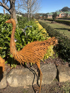 Large Rustic Metal Emu Set Garden Statues Australian Outdoor Garden Ornaments