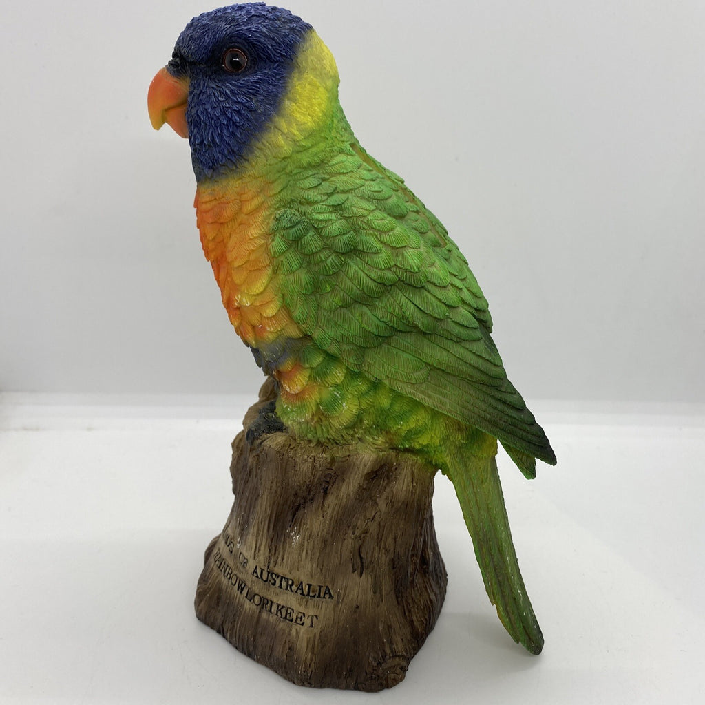 AUSTRALIAN RAINBOW LORIKEET BIRD ANIMAL GARDEN STATUE ORNAMENT  MONEY BOX