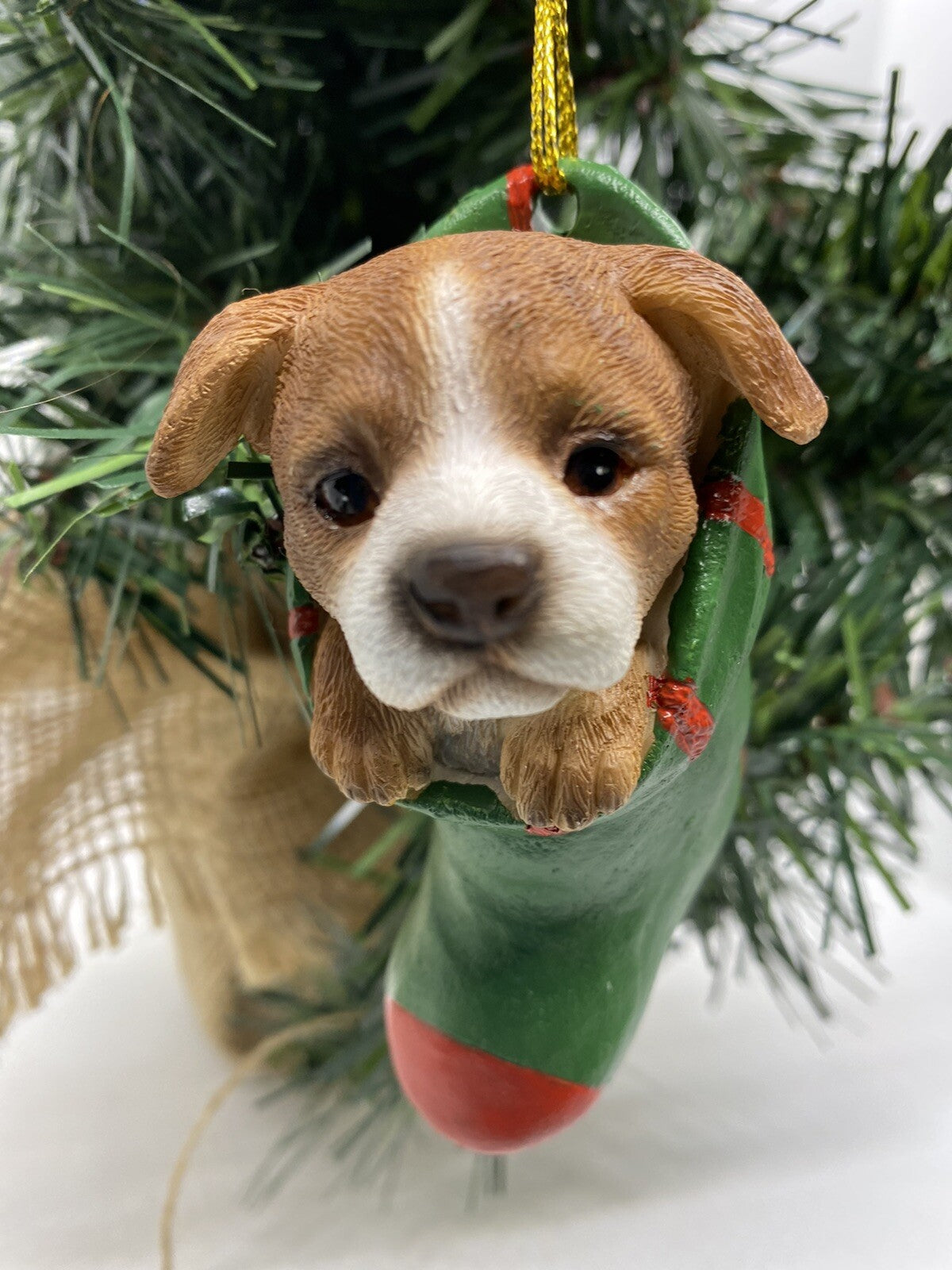 Staffordshire Staffy  Dog Puppy Christmas Xmas Tree Decoration Statue Home