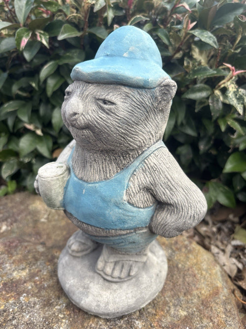 Australian Made Concrete Wombat Holding Beer Can Garden Statue | Funny Outdoor