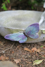 Fairy Bird Bath Station With Wren Bee Garden Statue Ornament
