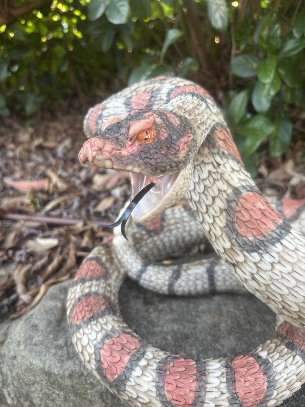 Realistic Resin Snake Statue Reptile Garden Ornament 34cm