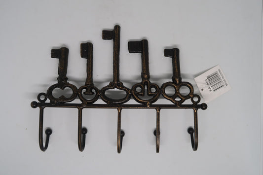 5 Hook Cast Iron Metal Rustic Key Hook Holder Rack Home Decor