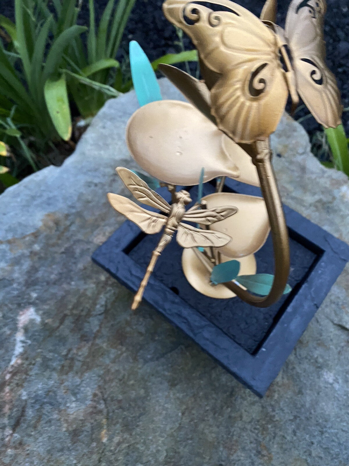 Butterfly Dragonfly Garden indoor Outdoor table top Water fountain Feature Decor