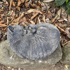 Cat Statue Memorial Sleeping Kitten Grey Animal Concrete Cement Australian Made