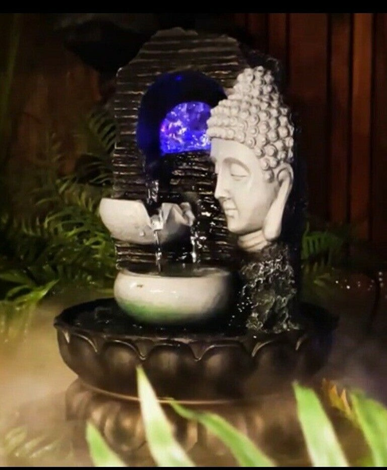 BUDDHA DRIFT WATER FEATURE FOUNTAIN INDOOR OUTDOOR BENCH TOP HOME DECOR