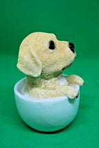 Tea cup puppies Dog Statue figurine Golden Ladrador Set of two  Figurine