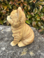 Resin Ginger Tabby Cat Garden Statue | Sitting Cat Ornament