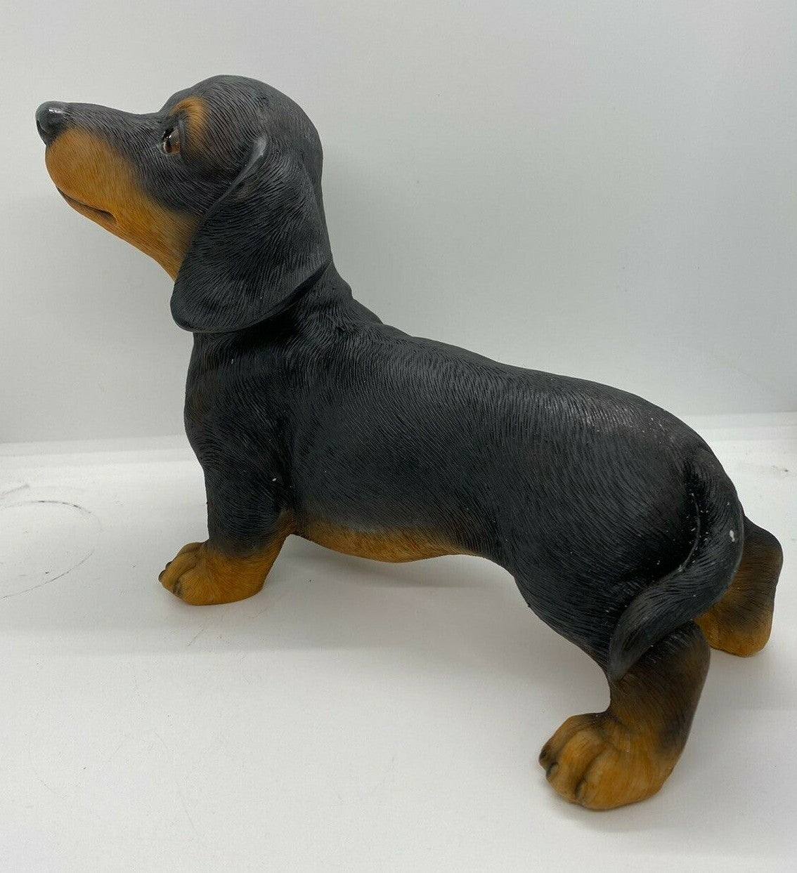 DACHSHUND SAUSAGE DOG MEMORIAL PUPPY ANIMAL GARDEN ORNAMENT BLACK 22cm